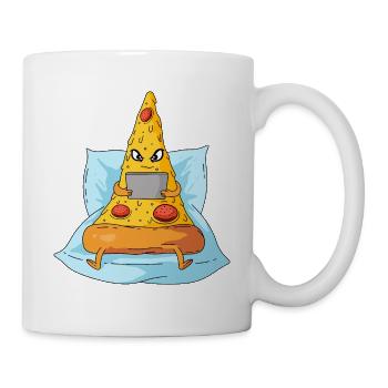 Pizza et films - Mug blanc - blanc - Droite