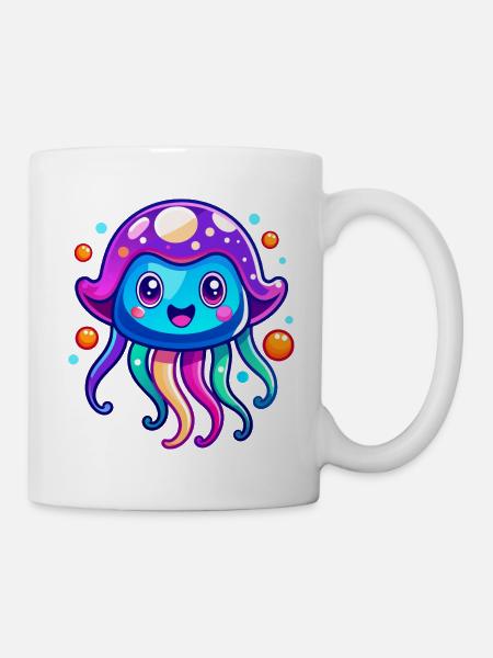 Méduse mignonne - Mug blanc - blanc