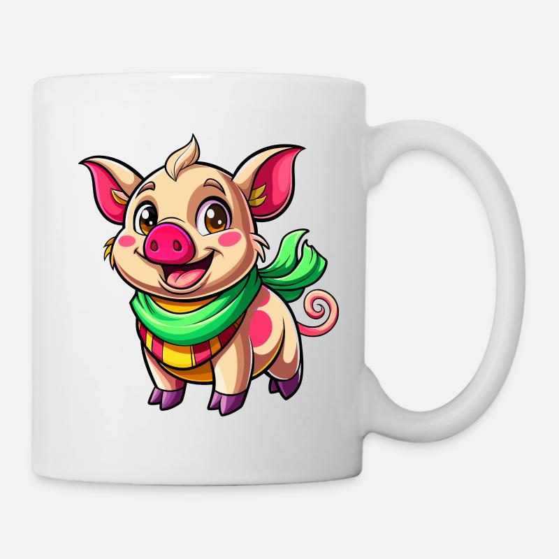 Cochon joyeux - Mug blanc - blanc