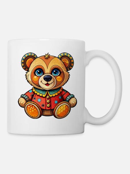 Teddy mit Pullover - Tasse - Weiß