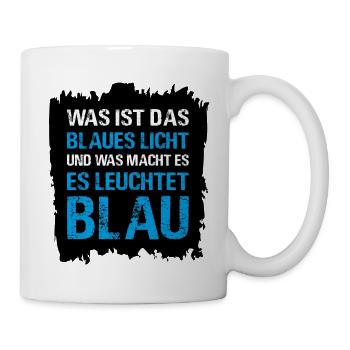 es leuchtet blau - Tasse - Weiß - Rechts