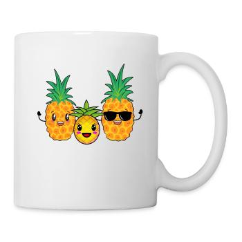 Famille d’ananas en vacances - Mug blanc - blanc - Droite