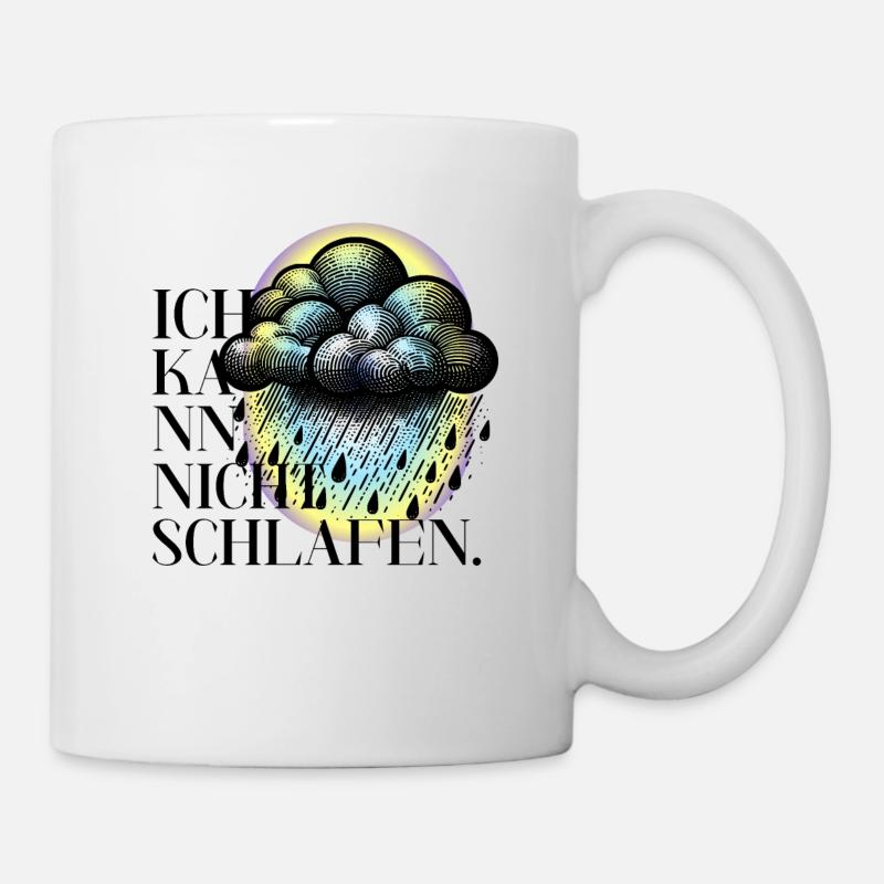 Rain design with saying I can't sleep - Mug - white