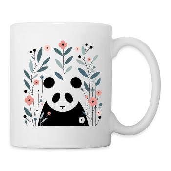 Panda en fleurs - Mug blanc - blanc - Droite