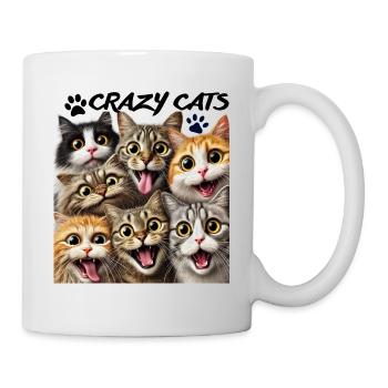 Verrückte Katzen - Tasse - Weiß - Rechts