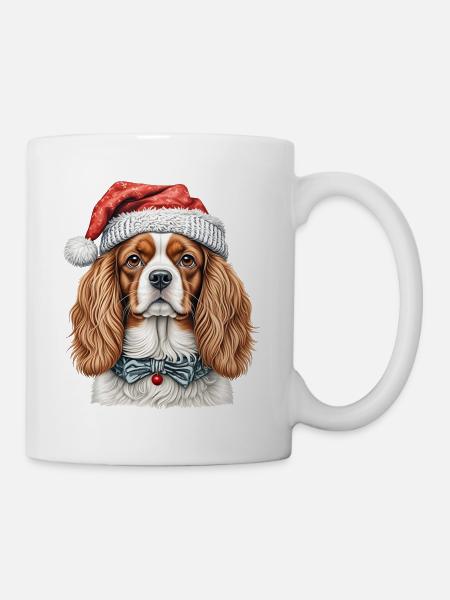 Cavalier King Charles Spaniel Christmas - Kop/krus - hvid