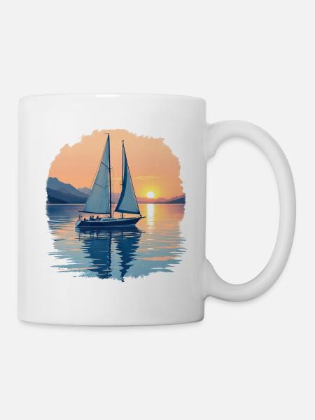 Segelboot auf dem Bodensee - Tasse - Weiß