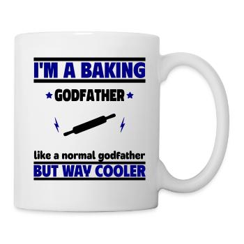 Ich bin ein Patenonkel Bäcker, viel cooler als - Tasse - Weiß - Rechts