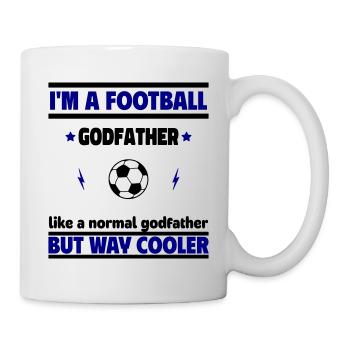 Fußball-Pate, viel cooler als ein normaler Pate - Tasse - Weiß - Rechts