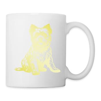 Silhouette de chien Yorkshire Terrier - Mug blanc - blanc - Droite