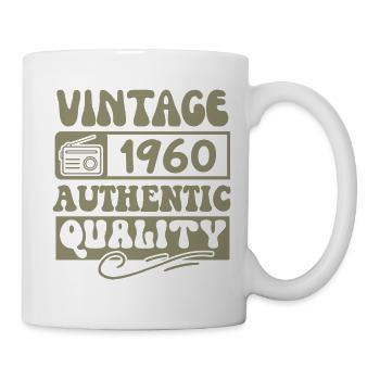 Authentisch 1960 Jahrgang 1960 - Jahrgang 1960er Retro - Tasse - Weiß - Rechts