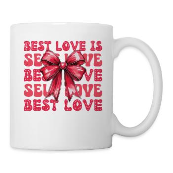 Valentinstag Selbstliebe Rote Kokette Schleife - Tasse - Weiß - Rechts