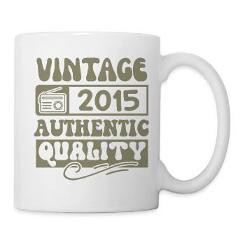 Authentisch 2015 Jahrgang 2015 - Jahrgang 2015 Retro - Tasse - Weiß - Rechts
