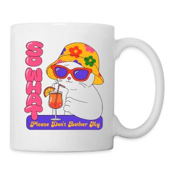 Katze im urlaub - Tasse - Weiß - Rechts