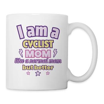 Mutter Radfahrerin, Muttertag Geschenk, Fahrrad - Tasse - Weiß - Rechts