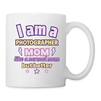 Photographe maman, Cadeau de fête des mères, Appareil photo - Mug blanc - blanc - Droite