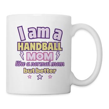 Mutter Handballerin, Muttertag Geschenk, Handball - Tasse - Weiß - Rechts