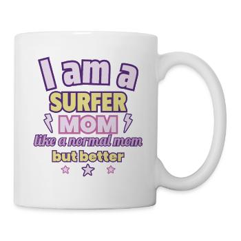 Mère surfeuse, Cadeau de fête des mères, Surf - Mug blanc - blanc - Droite