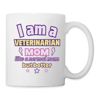 Tierarzt-Mama, Muttertag Geschenk, Tiere - Tasse - Weiß - Rechts