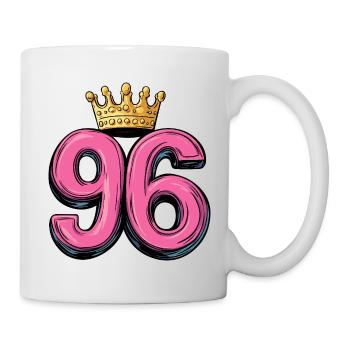 96 Nombre Couronne - Mug blanc - blanc - Droite