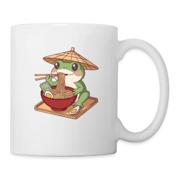 Grenouille Kawaii mangeant des ramen De jolies nouilles japonaises - Mug blanc - blanc - Droite