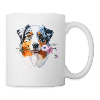Aussie with flowers - Mug - white - Right
