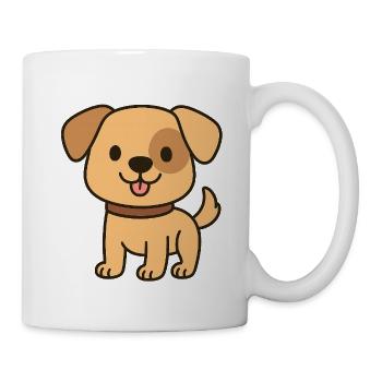 Niedlicher illustrierter Hund - Tasse - Weiß - Rechts