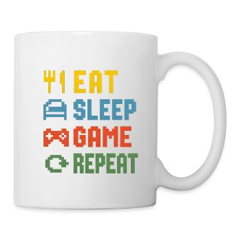Eat Sleep Game Repeat - Tasse - Weiß - Rechts