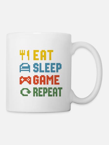 Eat Sleep Game Repeat - Mug - white