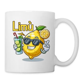 Lemon Character mit Sonnenbrille und Cocktail - Tasse - Weiß - Rechts