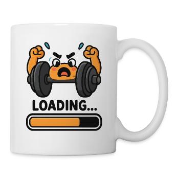 Ladender Kraftlift Cartoon - Tasse - Weiß - Rechts
