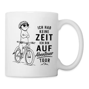 Abenteuerkatze auf Tour Keine Zeit - Tasse - Weiß - Rechts