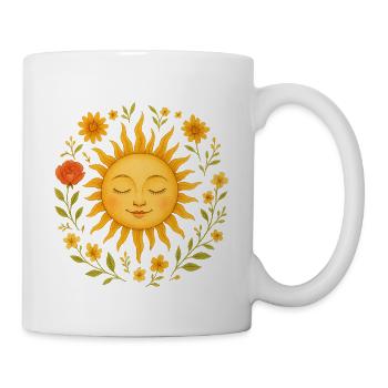 Boho Sun with Wildflowers - Mug - white - Right