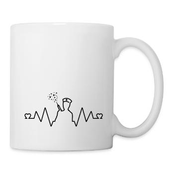 Herzfrequenz-Stille - Tasse - Weiß - Rechts