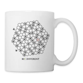 bee different biene wabe honig imker bienen - Tasse - Weiß - Rechts