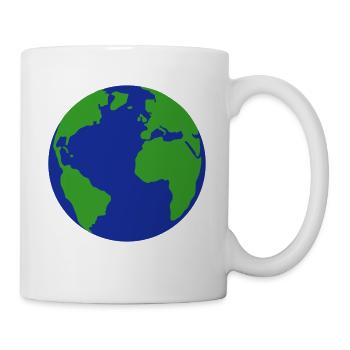 Erde, Welt, Erdkugel - Tasse - Weiß - Rechts