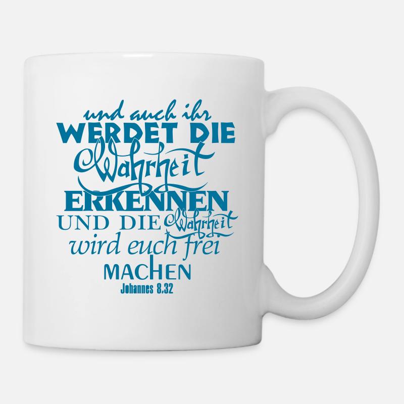 Bibelvers Johannes 8,32 - Tasse - Weiß