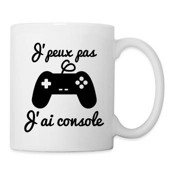 J'peux pas j'ai console - geek gamer nerd - Mug blanc - blanc - Droite