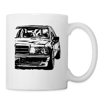 W201 190E Dirty T-Shirt Hoodie Motiv - Tasse - Weiß - Rechts