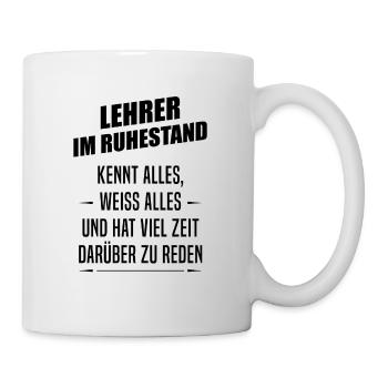 Lehrer im Ruhestand schwarz - Tasse - Weiß - Rechts