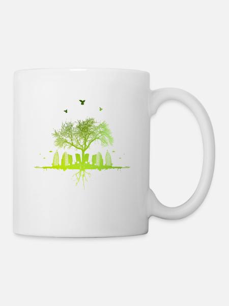 Green Tree - Natur Baum Stadt urban Geschenk - Tasse - Weiß