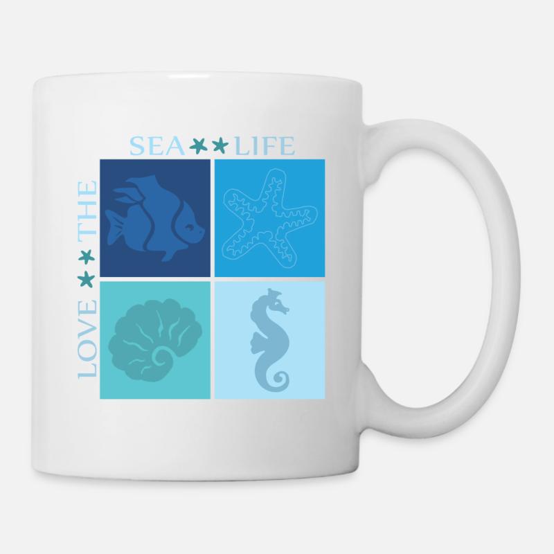 la vie de la mer - Mug blanc - blanc
