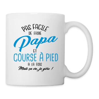 Papa et course à pied - Mug blanc - blanc - Droite