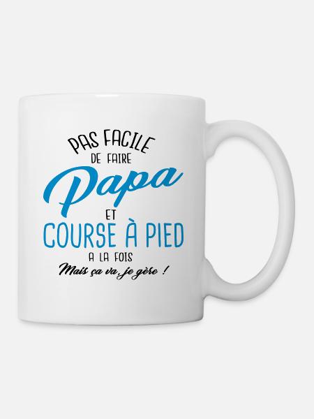 Papa et course à pied - Mug blanc - blanc