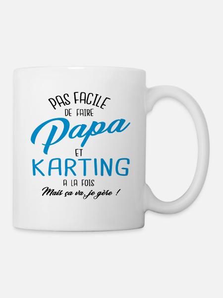 Papa et karting - Mug blanc - blanc