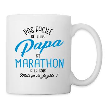 Papa et marathon - Mug blanc - blanc - Droite