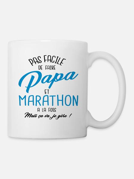 Papa et marathon - Mug blanc - blanc