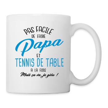 Papa et tennis de table - Mug blanc - blanc - Droite