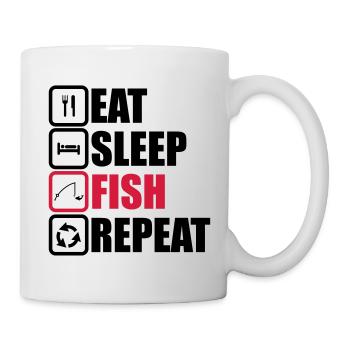 eat sleep fish repeat - Mug - white - Right