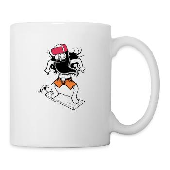 Hippie surfeur (fond clair) - Mug blanc - blanc - Droite